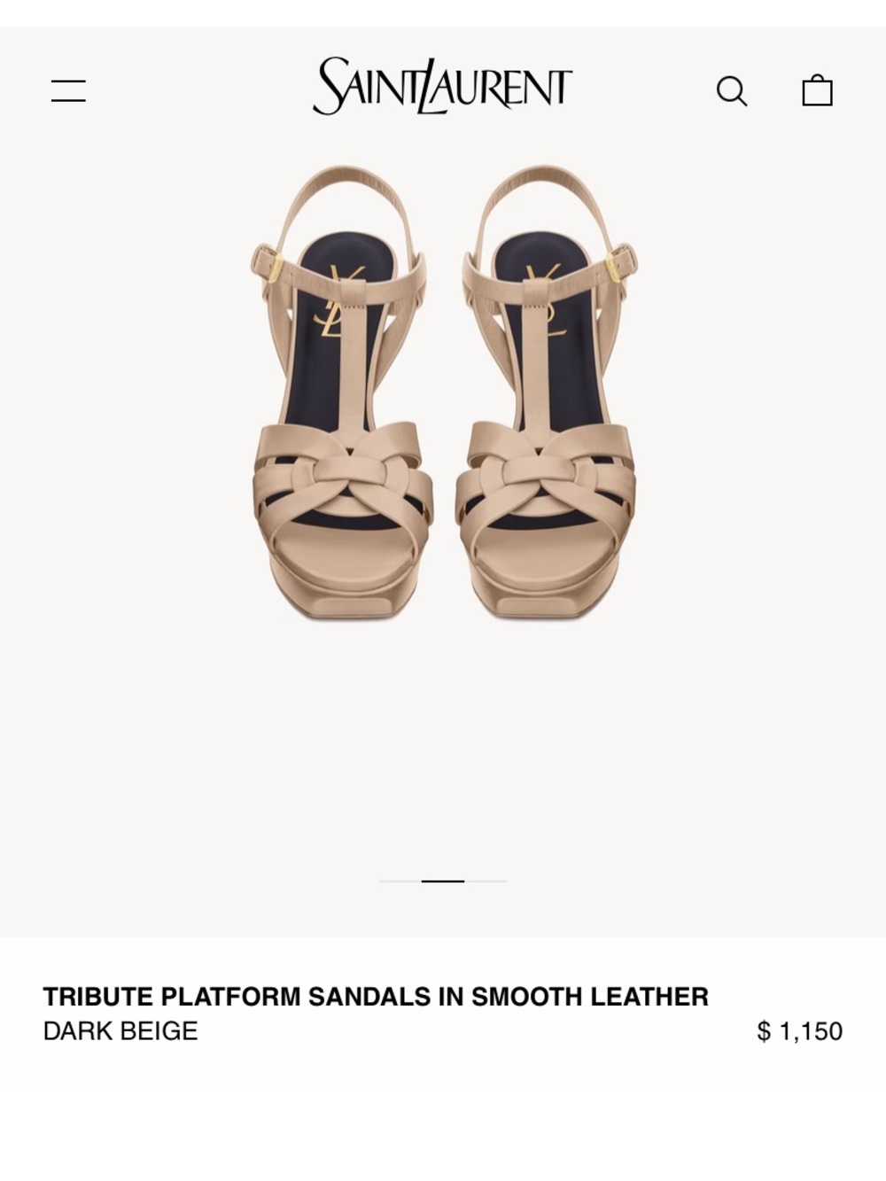 Saint Laurent Beige Leather Knotted T-Strap Heels - Picture 10 of 13
